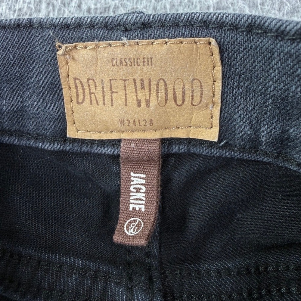 Driftwood Jeans Womens 24X28 Black Jackie Embroidered Floral Denim Classic Fit - Picture 12 of 16